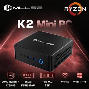 MLLSE K2 Mini PC AMD Ryzen 7 7735HS up to 475GHz 8 Core16 Threads DDR5 16G RAM 1TB ROM SSD Window 11 Pro BT50 AC WIFI Radeon 680M Mini Computer