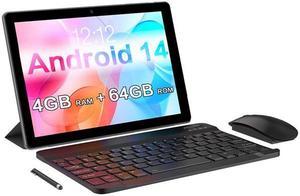 MLLSE Tablet PC 10.1", Android 14 Tablet PC With Keyboard, 4GB RAM 64GB ROM, RK3562(4-Core), 5+2MP Camera, BT5.0, 5000mAh Capacity, IPS 1280*800, Dual Wifi 2.4G+5G