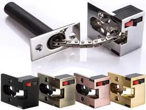 Gate Latches Swing Chain Door Guard Bolt with Swicth, Concealed Invisible Security Angle Door Lock Chain Door Clasp Latch
