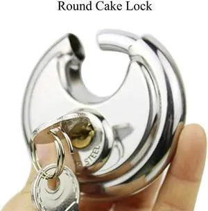 70mm Stainless Steel Round Cake Keyed Padlock Locks Anti-theft Key Lock For Hardware Outdoor Warehouse Cabinet Bicycle Lock
