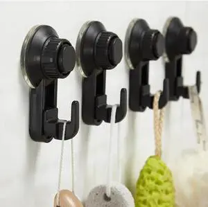1PC Vacuum Suction Cup Hanging Hook Plastic Wall Mounted Clothes Peg Hook Hanger Robe Hooks Bathroom Kitchen Gloves Hooks Holder