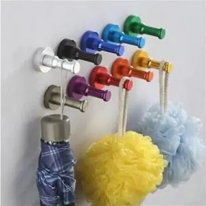 1PC Kitchen Bathroom Coat Hook Space Aluminum Colorful Robe Hooks Living Room Key Hat Handbag Rack Hanger Hook Clothes Pegs