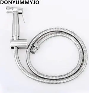 DONYUMMYJO 1set Toilet Flush Bidet Faucets Spray Gun Toilet Companion 304 Stainless Steel Bidet Suit