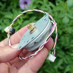 44MM Two Phase Four Wire Ultra-thin Stepper Motor, 10-Copper Gear, 0.5 Modulus DC 12V 3.6 Degree Stepper Motor Shaft Dia 1.5MM
