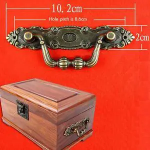 Vintage Drawer Pull Drop Swing Handles Dresser Pull Cabinet Knob Antique Bronze Handle for Kitchen Cabinet Wooden Box, 10.2x2cm