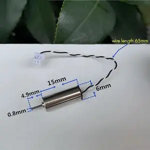 6x15mm RC Coreless Motor with Terminal 3.7V 50000 rpm Small Four-axis Aircraft High Speed Toy Model Motor Shaft Diameter 0.8mm