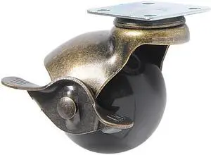 5PCS/Lot 2 Inch Heavy Duty Swivel Plate Casters Ball Wheel with Brake, 20-25kg Load, Swivel Casters for Furniture and Chairs