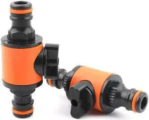 1pc Quick Connector With Valve Garden Irrigation Quick Couplings Garden Watering Hose Fittings Adapter