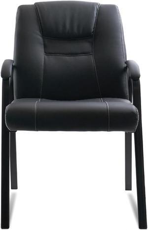 CLATINA Leather Guest Chair with Padded Arm Rest for Reception Office Meeting Conference and Waiting Room Side Office Home (1PK)