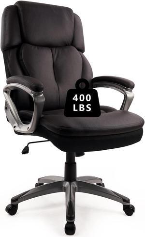 CLATINA Ergonomic Office Chair High Back Office Chair with Fabric Padded Backrest Armrests Lumbar Support Swivel Adjustable Height Desk Chair for Office Desk Home Office