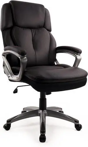 CLATINA Big and Tall Executive Office Chair, Extra Wide Seat, 500 LBS Capacity Heavy Duty Ergonomic Cloth Desk Chair with Wheels and Padded Armrests, High Back Fabric Computer Task Chair, Black