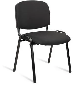 CLATINA Stackable Waiting Room Chairs Fabric Black Reception Chair Metal with Thickened Seat Back Cushion for Waiting Conference Room Guest Chairs(1 Pack)