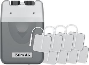 iStim A6 Analog Rechargeable Dual Channel TENS Machine - for Pain Relief, Pain Control and Management - 3 Modes and Easy to Use (Including 8 Electrode Pads)