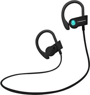 Volkano Wireless Earbud in-Ear Bluetooth Headphones, Comfortable Sport Stabilizer Earhooks for Home Workout Running with In-Line Control & Built-In Microphone [Black] - Race Series