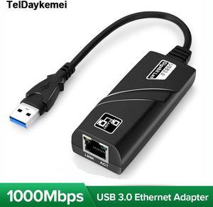 Wired USB 3.0 To Gigabit Ethernet RJ45 LAN (10/100/1000) Mbps Network Adapter Ethernet Network Card For PC