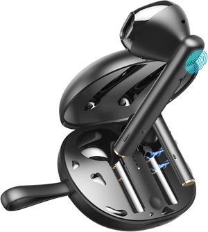 Baseus W05 Wireless Earbuds Bluetooth Headphones Touch Control 30Hrs Waterproof Built-in Mic Headset TWS Stereo Microphone Earphones with USB-C Charging Case Black