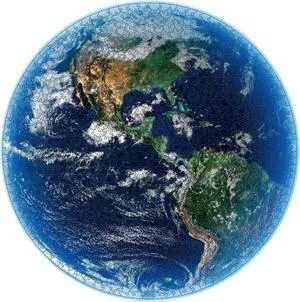 Round Jigsaw Puzzle Earth Planet Educational Game 27 Inch 1000 Pieces