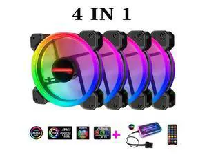 4 in 1 RGB Fans 120mm PC Computer Case Fan Cooling Cooler Fan Adjustable RGB Led 12V Mute Ventilador PC RGB Case Fan for Intel AMD 4 in 1 RGB Fans 120mm PC Computer Case Fan Cooling Cooler Fan Adjustable RGB Led 12V Mute Ventilador PC RGB Case Fan for Intel AMD