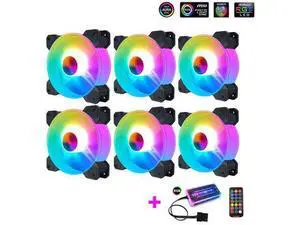 6PCS Computer Case Fan RGB Fans adjustable Colorful Lamp Light for Intel AMD radiator Mute PC 120mm Case Fan Adjust Cooler Fan (6pcs Case Fans with Controller) 6PCS Computer Case Fan RGB Fans adjustable Colorful Lamp Light for Intel AMD radiator Mute PC 120mm Case Fan Adjust Cooler Fan (6pcs Case Fans with Controller)