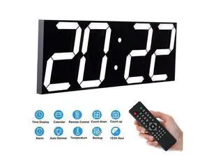 Remote Control Digital Led Wall Clock, Multifunction Led Clock, Large Calendar, Minute Alarm Clock, Countdown Led Clock, Big Thermometer, Mute Clock (Black Shell) Remote Control Digital Led Wall Clock, Multifunction Led Clock, Large Calendar, Minute Alarm Clock, Countdown Led Clock, Big Thermometer, Mute Clock (Black Shell)