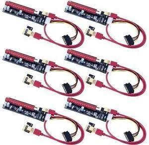 6 Pack PCIe Riser Mining Card PCI-E 16x to 1x Powered Riser Adapter Card with 60cm USB 3.0 Extension Cable & MOLEX to SATA Power Cable - GPU Riser Adapter Extender Cable - Ethereum Mining ETH 6 Pack PCIe Riser Mining Card PCI-E 16x to 1x Powered Riser Adapter Card with 60cm USB 3.0 Extension Cable & MOLEX to SATA Power Cable - GPU Riser Adapter Extender Cable - Ethereum Mining ETH