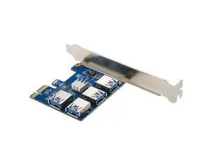 PCI Express Riser Card Extender 1X to 4 PCI-E 16X Slots for Mining Miner ETH BTC 4 in 1 PCIe Riser Adapter Board USB3.0 PCI-e PCI Express Riser Card Extender 1X to 4 PCI-E 16X Slots for Mining Miner ETH BTC 4 in 1 PCIe Riser Adapter Board USB3.0 PCI-e