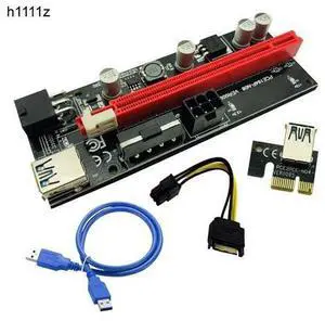 PCI Express PCIE PCI-E 009S Molex 6pin Power Supply Adapter SATA to USB 3.0 Cable 1x to 16X Riser Card for Miner Mining PCI Express PCIE PCI-E 009S Molex 6pin Power Supply Adapter SATA to USB 3.0 Cable 1x to 16X Riser Card for Miner Mining