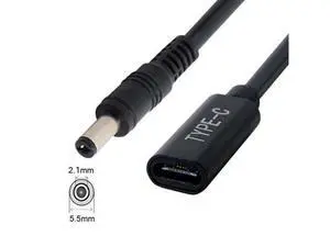 SM Type C USB-C Female Input to DC 5.5*2.1mm Power PD Charge Cable fit for Laptop 18-20V SM Type C USB-C Female Input to DC 5.5*2.1mm Power PD Charge Cable fit for Laptop 18-20V