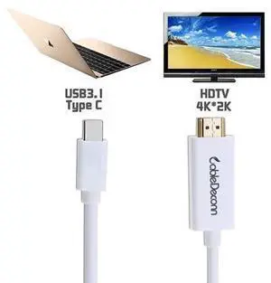 CableDeconn USB 3.1 Type C to HDMI 4K HDTV Adapter Cable for Laptop 1.8m CableDeconn USB 3.1 Type C to HDMI 4K HDTV Adapter Cable for Laptop 1.8m