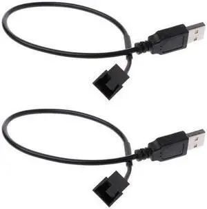 2 Pack USB to 3-Pin / 4-Pin PWM 5V USB Sleeved Fan Power Adapter Cable USB to 3 Pin / 4 Pin Case Fan Adapter Connector Cable (USB-3Pin/4Pin Cable) 2 Pack USB to 3-Pin / 4-Pin PWM 5V USB Sleeved Fan Power Adapter Cable USB to 3 Pin / 4 Pin Case Fan Adapter Connector Cable (USB-3Pin/4Pin Cable)