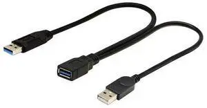 zdyCGTime USB 3.0 Extender Cable USB 3.0 Female to USB 3.0 & USB 2.0 Male Extra Power Data Y Splitter Charger Extension Cable(33CM/13inch) zdyCGTime USB 3.0 Extender Cable USB 3.0 Female to USB 3.0 & USB 2.0 Male Extra Power Data Y Splitter Charger Extension Cable(33CM/13inch)