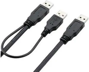 super speed USB 3.0 power Y cable two A Male to USB Male for external Hard Disk U3-072 super speed USB 3.0 power Y cable two A Male to USB Male for external Hard Disk U3-072