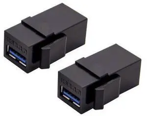 Apoi USB 3.0 Keystone Jack Inserts, (2-Pack) USB to USB Coupler Snap-in Adapters Female to Female Connector Socket Adapter Port for Wall Plate Outlet Panel-Black Apoi USB 3.0 Keystone Jack Inserts, (2-Pack) USB to USB Coupler Snap-in Adapters Female to Female Connector Socket Adapter Port for Wall Plate Outlet Panel-Black