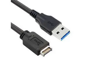 HKCY UC-117 USB 3.1 Front Panel Header to USB 3.0 Type-A Male Extension Data Cable 50cm HKCY UC-117 USB 3.1 Front Panel Header to USB 3.0 Type-A Male Extension Data Cable 50cm