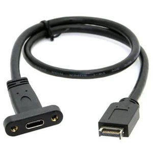 FVH USB 3.1 Front Panel Header to USB-C Type-C Female Extension Cable 40cm with Panel Mount Screw UC-037 FVH USB 3.1 Front Panel Header to USB-C Type-C Female Extension Cable 40cm with Panel Mount Screw UC-037