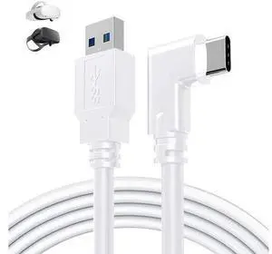 for Oculus Quest 2 Link Cable 16ft(5M), USB Type C to A, USB 3.2 Gen1 5Gbps/3A, Oculus Link Cable, Oculus Link, Oculus Cable with High Speed Data Transfer & Fast Charging (White, 5m/16ft) for Oculus Quest 2 Link Cable 16ft(5M), USB Type C to A, USB 3.2 Gen1 5Gbps/3A, Oculus Link Cable, Oculus Link, Oculus Cable with High Speed Data Transfer & Fast Charging (White, 5m/16ft)