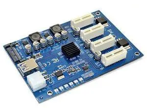 PCI-E X1 To 4PCI-E X16 Expansion Kit 1 To 4 Port PCI Express Switch Multiplier Hub 6Pin Sata Usb Riser Card For BTC Miner PCI-E X1 To 4PCI-E X16 Expansion Kit 1 To 4 Port PCI Express Switch Multiplier Hub 6Pin Sata Usb Riser Card For BTC Miner