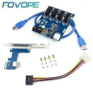 PCIe to PCI Express 1 to 4 Slot Riser Card Mini ITX to External 4 PCI-e Adapter Port Multiplier Card for Miner BTC PCIe to PCI Express 1 to 4 Slot Riser Card Mini ITX to External 4 PCI-e Adapter Port Multiplier Card for Miner BTC