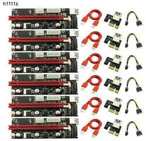 6pcs/lot VER009S PCI-E PCI E 1x to 16x Mining Machine Enhanced Extender PCIE Riser Card Adapter 60cm Power Cable for Bitcoin BTC 6pcs/lot VER009S PCI-E PCI E 1x to 16x Mining Machine Enhanced Extender PCIE Riser Card Adapter 60cm Power Cable for Bitcoin BTC