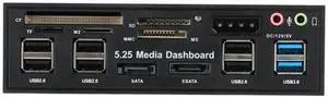Multi-Function 5.25 Bay USB 3.0 Hub eSATA,Sata Front Panel, SATA Port Internal Card Reader PC Dashboard Media Front Panel Audio for SD MS CF TF M2 MMC Memory Cards Fits 5.25" Bay Multi-Function 5.25 Bay USB 3.0 Hub eSATA,Sata Front Panel, SATA Port Internal Card Reader PC Dashboard Media Front Panel Audio for SD MS CF TF M2 MMC Memory Cards Fits 5.25" Bay