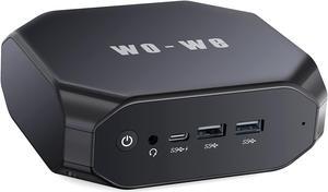 wo-we Mini PC with AMD Excavator A9-9400 up to 3.2GHz, Radeon R5 Series Supports 4K@30Hz HD Dual Display, 8G DDR4 128G M.2 SATA SSD,2* HDMI 2.0,Dual Band WiFi, Gigabit Ethernet, USB 3.1