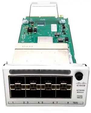 Catalyst 9300 Series Network Module - expansion module - 10 Gigabit SFP+ x 8 (C9300-NM-8X TAA Compliant) Catalyst 9300 Series Network Module - expansion module - 10 Gigabit SFP+ x 8 (C9300-NM-8X TAA Compliant)