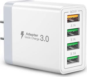 USB Wall Charger 40W 4-Port Fast Charger Block Multiport USB Cube Power Adapter Wall Charger Plug Charging Block for iPhone 15 14 13 12 11 Pro Max XR Xs Max 8  Moto Android Phones