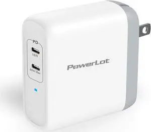 USB C Wall Charger, PowerLot 68W 2-Port GaN PD 3.0 USB C Charger Block, 60W USB C Power Adapter for MacBook Pro, Fast Wall Charger for iPhone 15 pro max,iPhone14/13/12 Pro Max, iPad Pro,iWatch,iPods