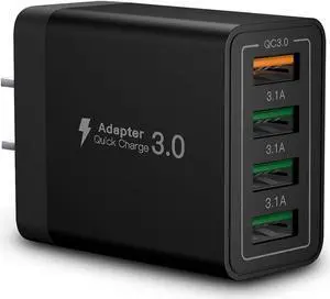 USB Wall Charger Block,Aioneus 40W 4-Port Charging Block,QC 3.0 Fast USB Wall Plug for iPhone 15/14 Max/XR/X/8/7/6,Tablets,Charging Cube with Galaxy/Note/Edge,LG,Nexus,HTC,Google Pixel,and More