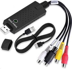 Video Capture Card USB 2.0 Audio Device Old VHS Mini DV Hi8 DVD VCR to Digital Converter for Mac, PC Support Windows 2000/10 / 8/7 / Vista/XP/Android