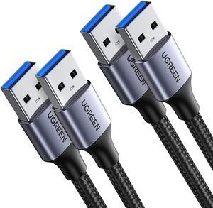 UGREEN USB A to USB A, Male to Male, 2 Pack USB to USB 3.0 Cable Compatible with External Hard Drive, Laptop Cooler, DVD Player, TV, USB 3.0 Hub, Monitor, Camera, Set Up Box, and More(3 FT +3 FT)