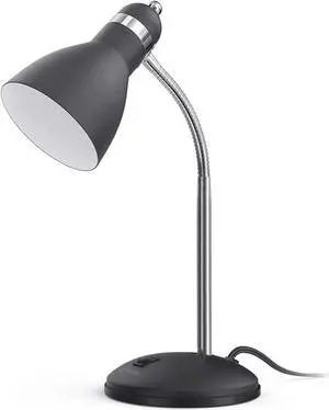 LEPOWER Metal Desk Lamp, Eye-Caring Table Lamp, Study Lamps with Flexible Goose Neck for Bedroom, Home Office (Matte Black)