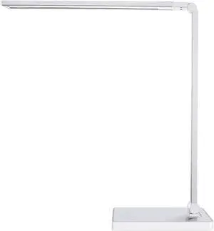 PHIVE Dimmable LED Desk Lamp with Fast Charging USB Port, Touch Control, 8-Level Dimmer, 4 Lighting Modes, Aluminum Body, Eye-Care LED Table Lamp for Bedroom/Reading/Study (Silver)