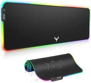 Extra Large RGB Gaming Mouse Pad-14 Light Modes Extended Soft LED Mouse Pad Anti-Slip Rubber Base Computer Keyboard Mousepad Mat (31.5 x 12 Inch)